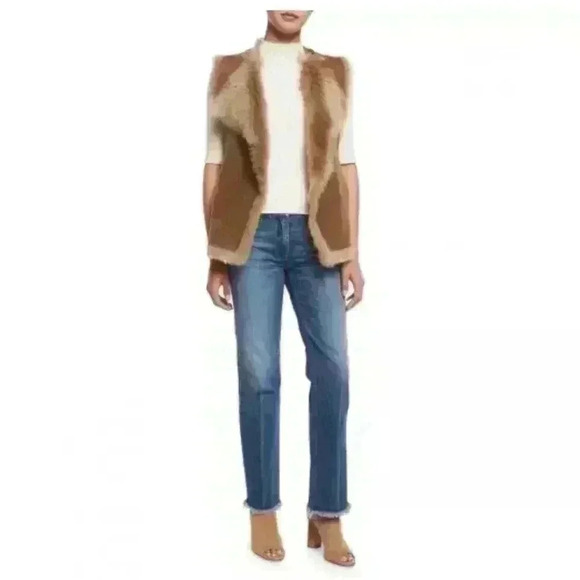 P7002 theory raw hemmed straight legged medium wash jeans size 28 - Picture 1 of 8